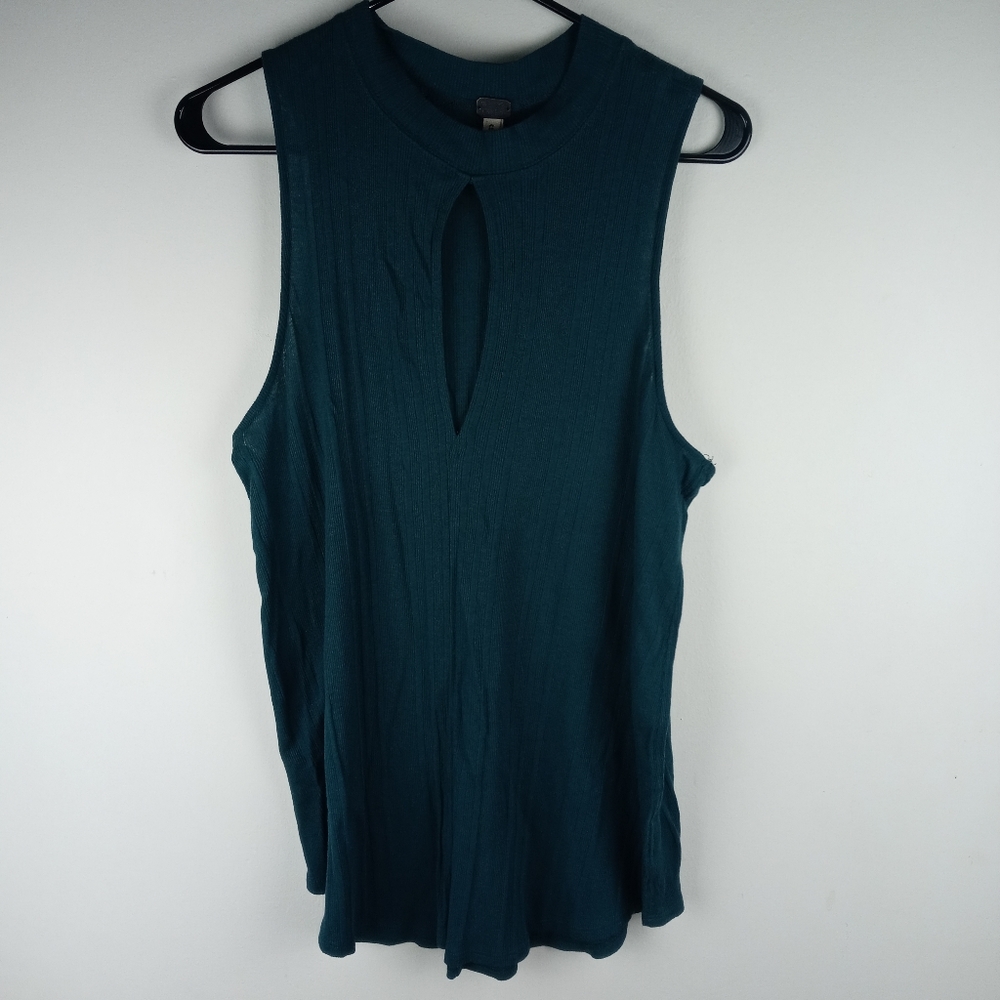 We The Free Faye Ribbed Tank Dark Teal Large